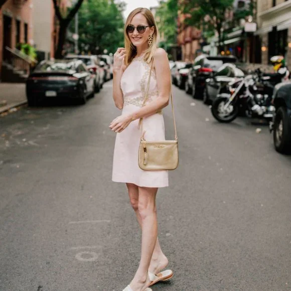 Lilly Pulitzer Blush Pink and Gold Halter Dress Lilly Pulitzer Blush Pink and Gold Halter Dress